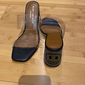Kurt Geiger smiley face block heel sandals